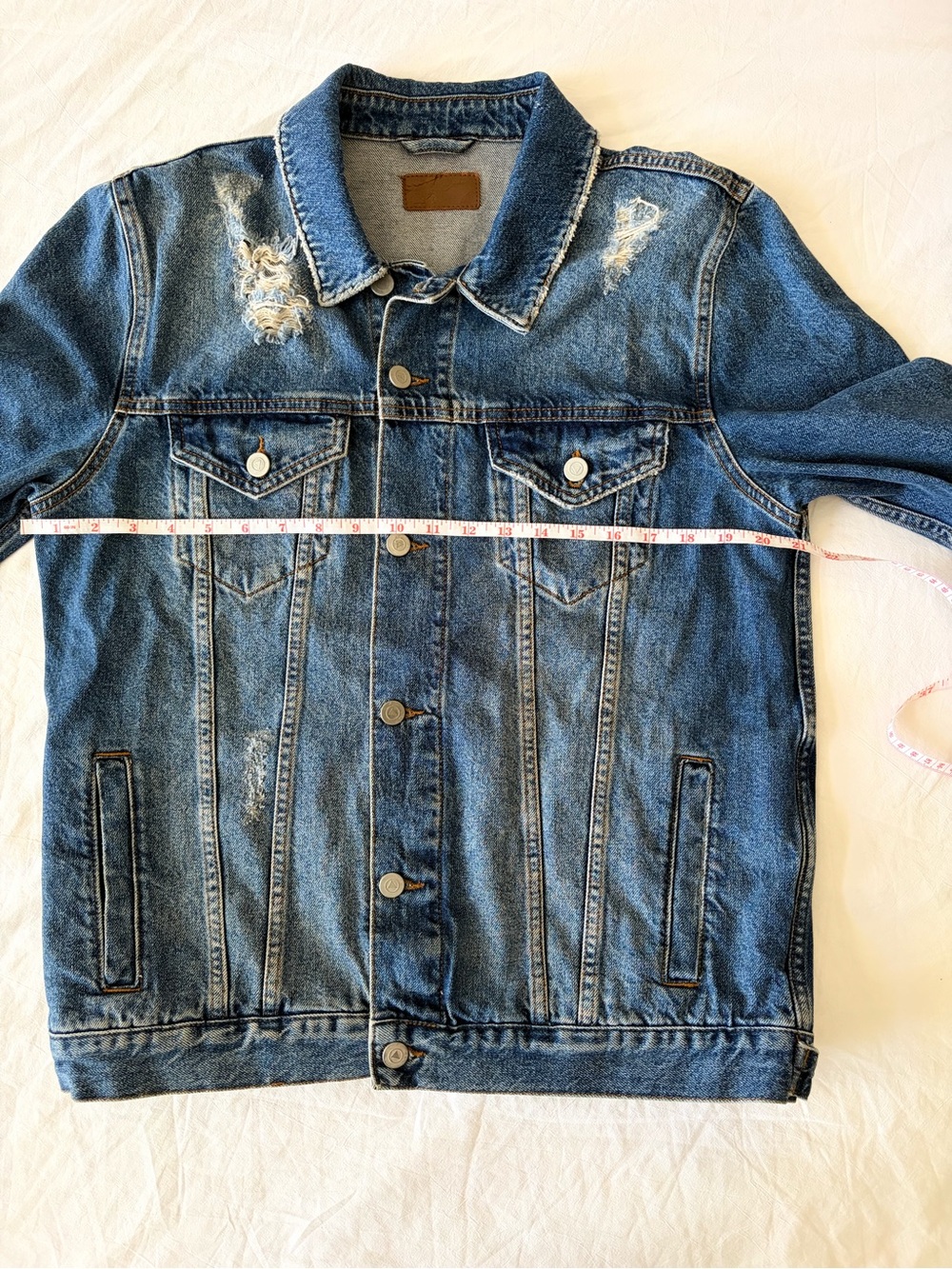ASOS Distressed Blue Denim Jacket - Picture 3 of 8